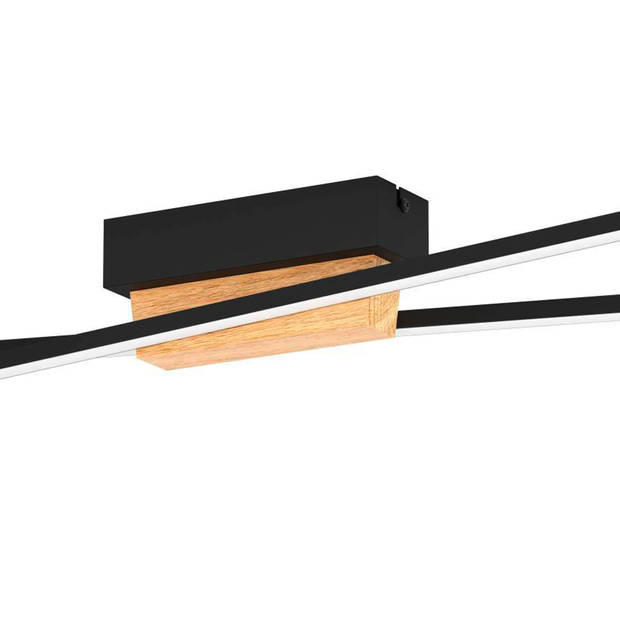 EGLO Panagria Plafondlamp - LED - 93,5 cm - Zwart/Bruin/Wit - Dimbaar