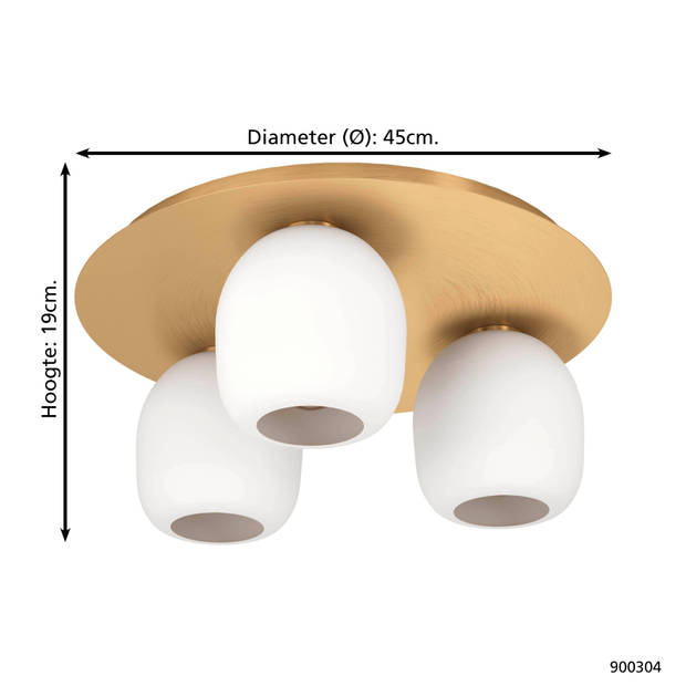 EGLO Manzanares Plafondlamp - E27 - Ø 45 cm - Wit/Goud