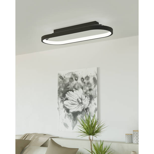 EGLO Codriales Plafondlamp - LED - 79 cm - Zwart/Wit - Dimbaar