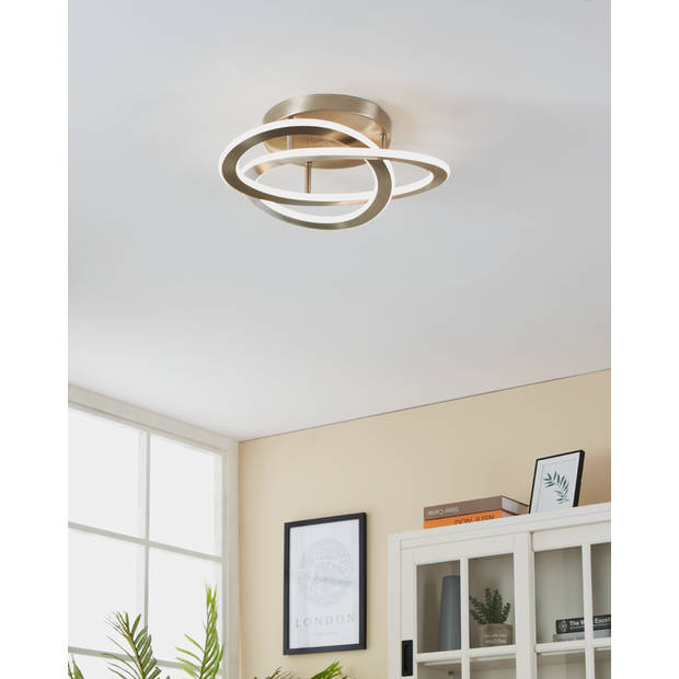 EGLO Rolimare Plafondlamp - LED - 42 cm - Grijs/Wit