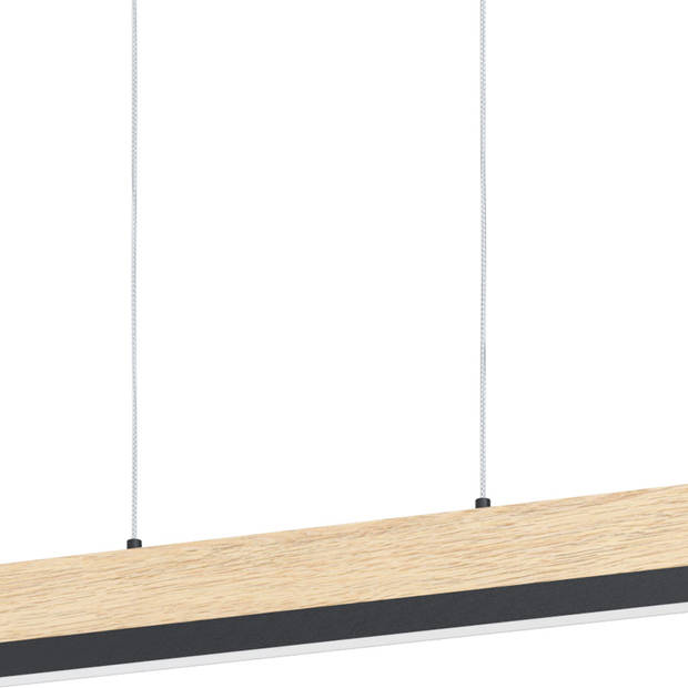 EGLO Camacho Hanglamp - LED - 110 cm - Zwart/Bruin - Dimbaar