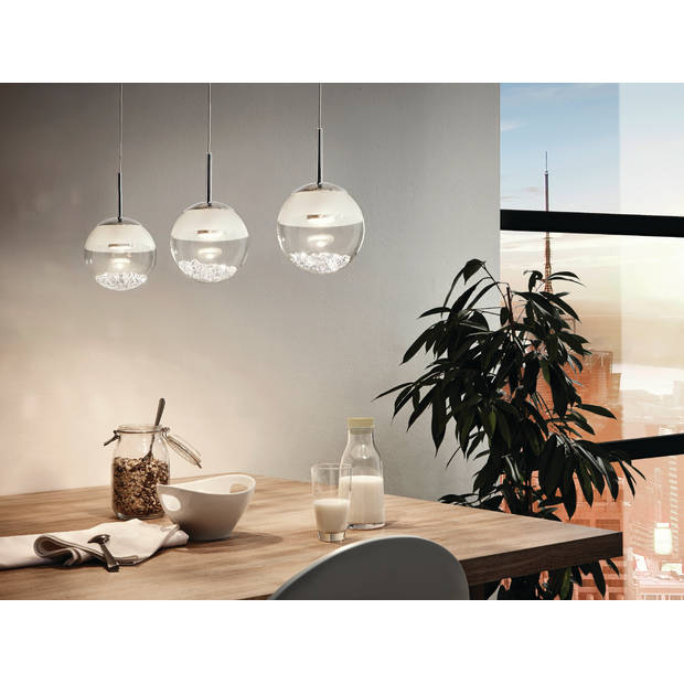 EGLO Montefio 1 - Hanglamp - LED - Chroom - Glas, Kristal - Wit