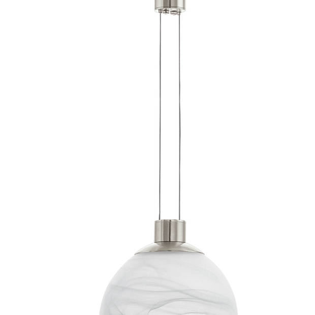 EGLO Montefio - Hanglamp - Nikkel-Mat - Alabaster Glas - Wit