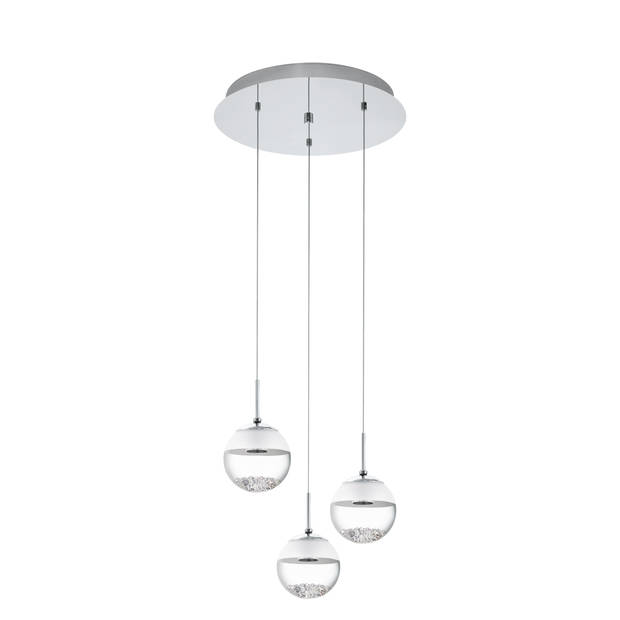 EGLO Montefio 1 - Hanglamp  - LED - Chroom - Glas, Kristal - Wit, Helder