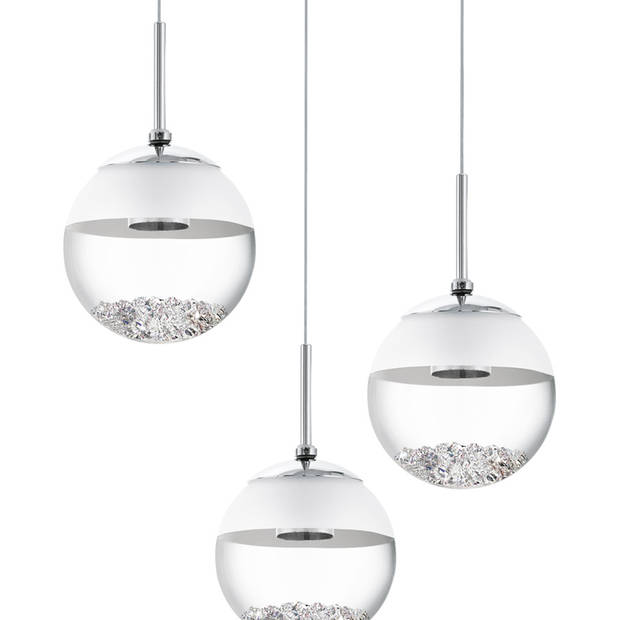 EGLO Montefio 1 - Hanglamp  - LED - Chroom - Glas, Kristal - Wit