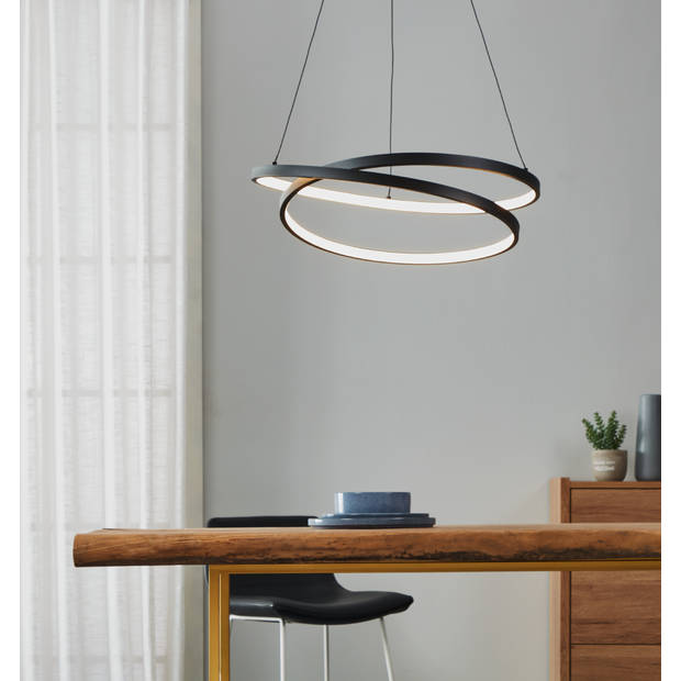 EGLO Ruotale Hanglamp - LED - Ø 55 cm - Zwart/Wit