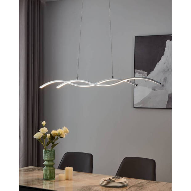 EGLO Lasana 2 - Hanglamp - 2 Lichts - Chroom - Wit