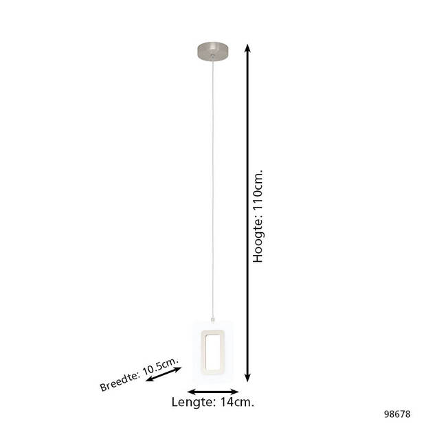 EGLO Enaluri Hanglamp - LED - 14 cm - Grijs