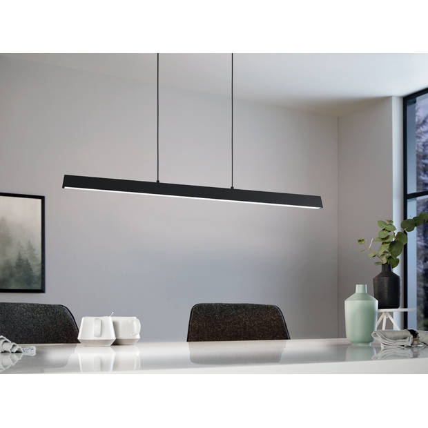 EGLO connect.z Simolaris-Z Smart Hanglamp - 122 cm - Zwart/Wit - Instelbaar RGB & wit licht - Dimbaar - Zigbee