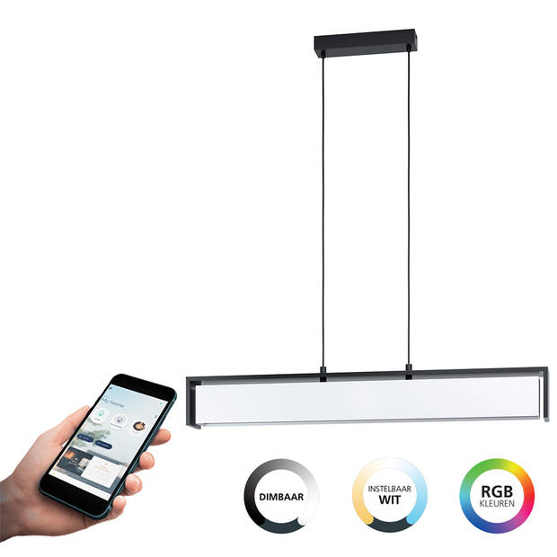 EGLO connect.z Valdelagrano-Z Smart Hanglamp - 100 cm - Zwart - RGB