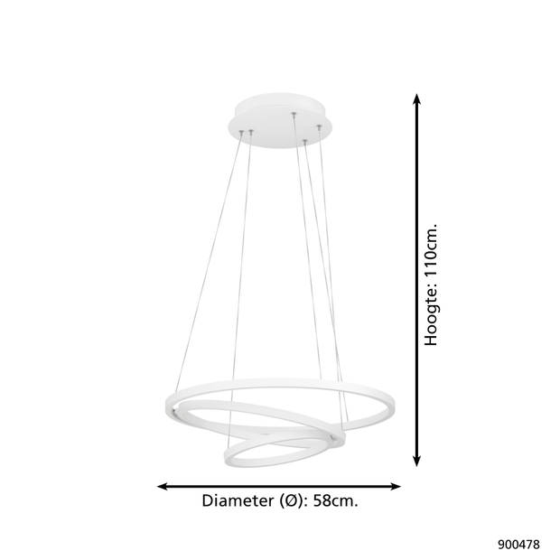 EGLO connect.z Lobinero-Z Smart Hanglamp - Ø 58 cm - Wit - Dimbaar