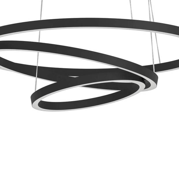 EGLO connect.z Lobinero-Z Smart Hanglamp - Ø 58 cm - Zwart/Wit - Instelbaar wit licht - Dimbaar - Zigbee