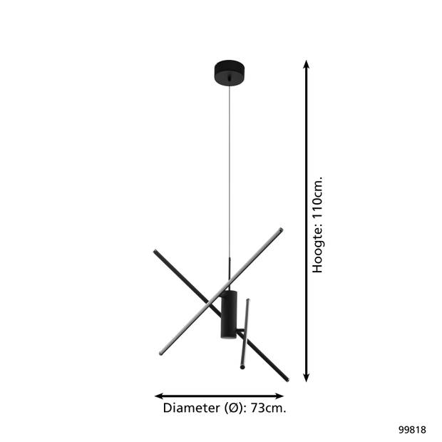 EGLO Salitre Hanglamp - LED - Ø 73 cm - Zwart/Wit - Dimbaar