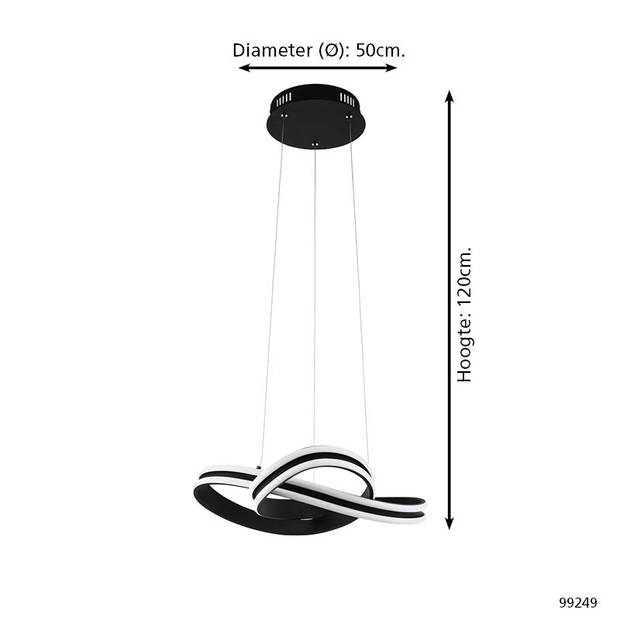 EGLO Corredera Hanglamp - LED - Ø 50 cm - Zwart/Wit