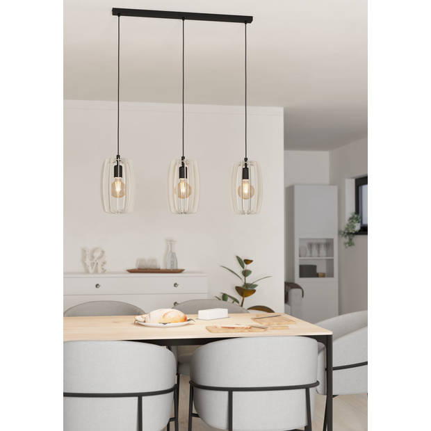 EGLO Bajazzara Hanglamp - E27 - 89 cm - Zwart/Grijs