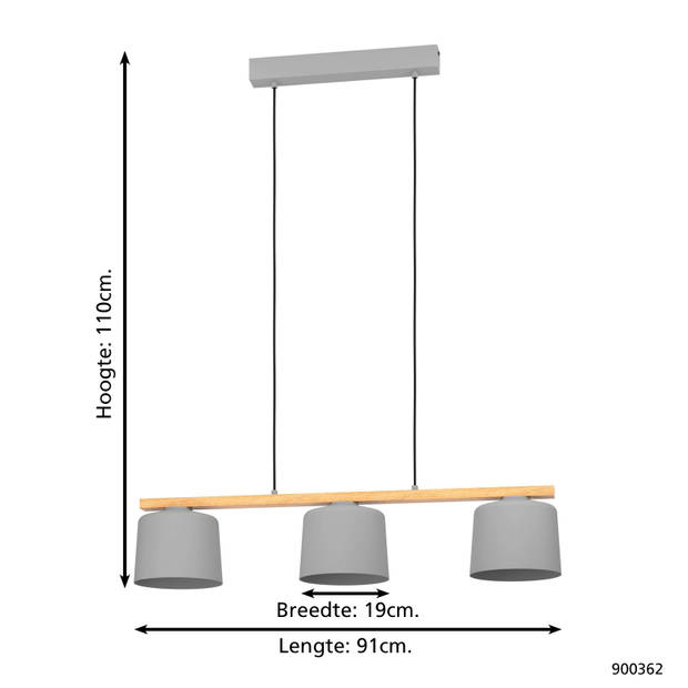 EGLO Mariel Hanglamp - E27 - 91 cm - Bruin