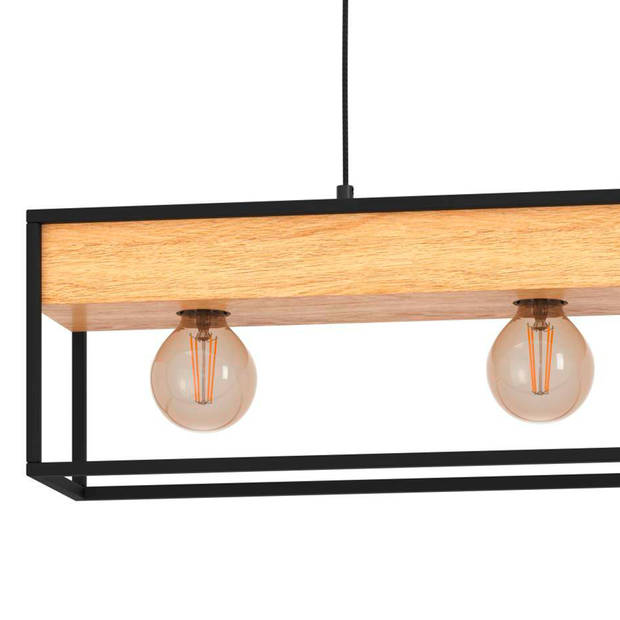 EGLO Libertad 1 Hanglamp - E27 - 76 cm - Zwart/Bruin