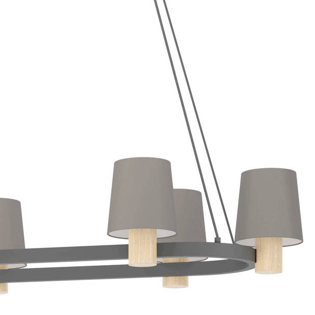 EGLO Edale Hanglamp - E27 - 108 cm - Zwart/Bruin/Cappuccino