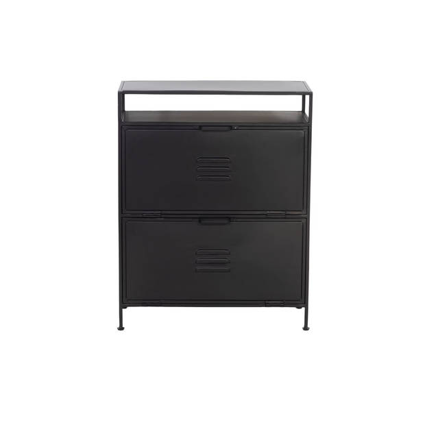 Giga Meubel - Schoenenkast Zwart - Metaal - 70x32x90cm - Kast Locker