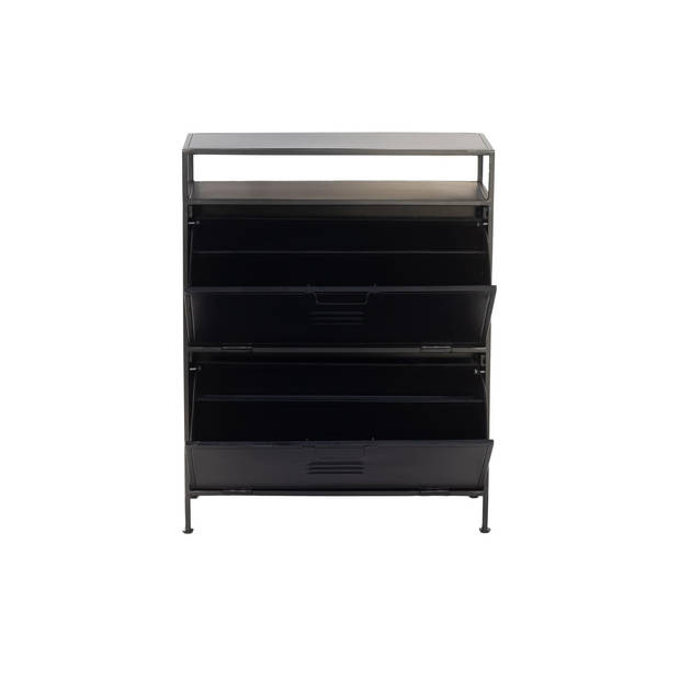 Giga Meubel - Schoenenkast Zwart - Metaal - 70x32x90cm - Kast Locker