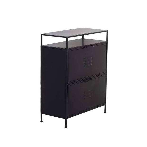 Giga Meubel - Schoenenkast Zwart - Metaal - 70x32x90cm - Kast Locker