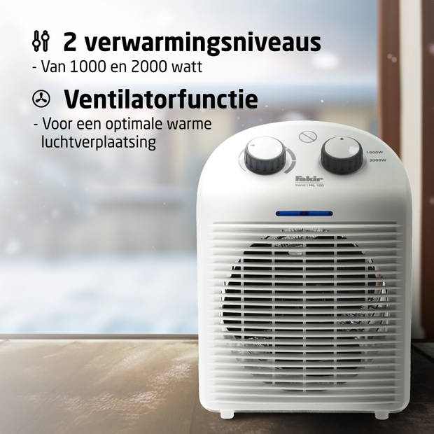Fakir Trend HL 100 Elektrische Kachel - Verwarming met Ventilator - Wit/Grijs