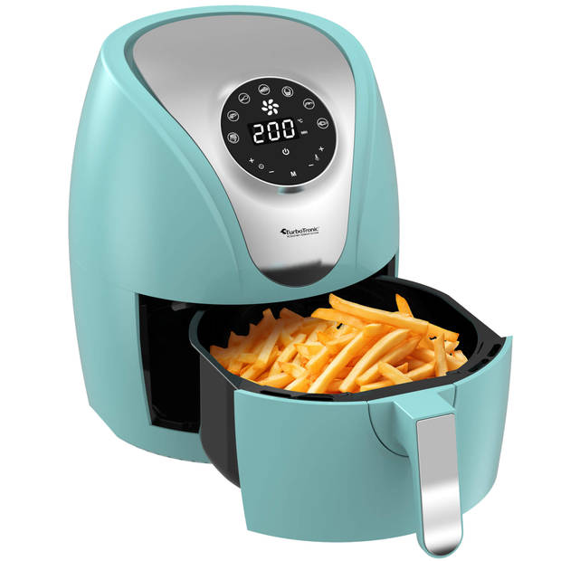 TurboTronic AF9D Digitale Airfryer - Heteluchtfriteuse - 3,5 Liter - Turquoise