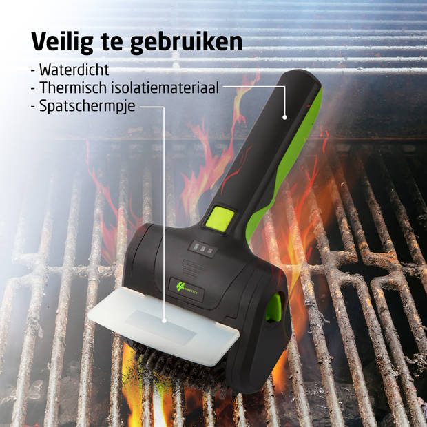 HomeTech HT024 Elektrische BBQ Borstel Staal - Draadloze Schoonmaakborstel