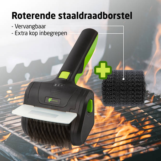 HomeTech HT024 Elektrische BBQ Borstel Staal - Draadloze Schoonmaakborstel