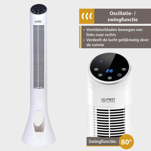 TZS First Austria 5560-3 Torenventilator met Slaapmodus - Wit