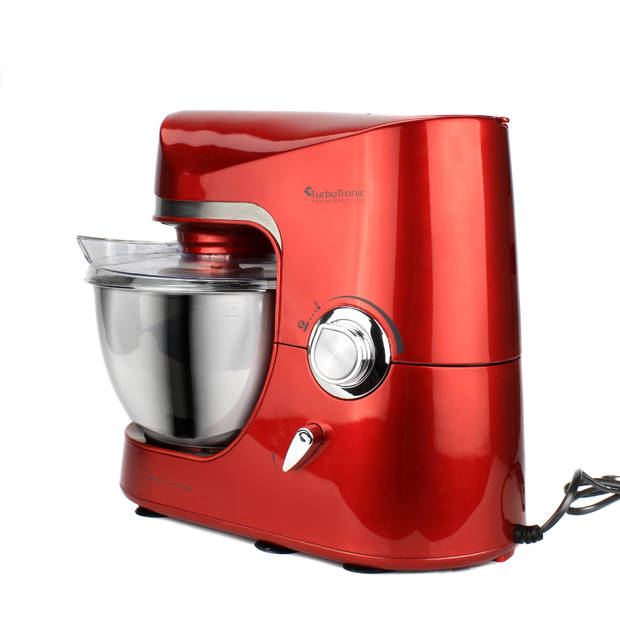 TurboTronic TT-002 Keukenmachine – Mixer – 5 Liter - Rood