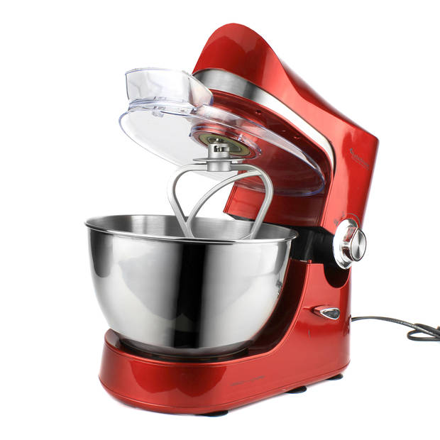 TurboTronic TT-002 Keukenmachine – Mixer – 5 Liter - Rood