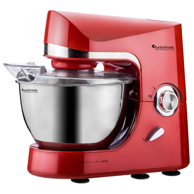 TurboTronic TT-002 Keukenmachine – Mixer – 5 Liter - Rood