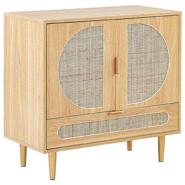 Beliani POTOSI - Sideboard-Lichte houtkleur-Rotan