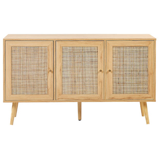 Beliani PEROTE - Sideboard-Lichte houtkleur-Rotan