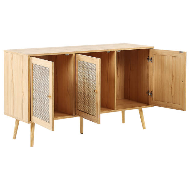 Beliani PEROTE - Sideboard-Lichte houtkleur-Rotan