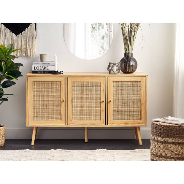 Beliani PEROTE - Sideboard-Lichte houtkleur-Rotan