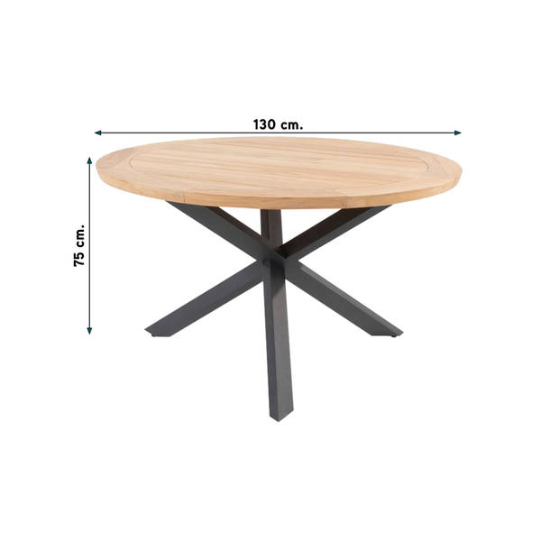 4SO Calpi/Prado 130 cm. ronde tuinset - 5-delig