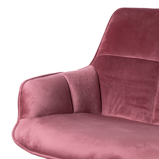 Giga Meubel - Stoel Roze Velvet - Metaal - 58x61x86 cm - Shannon