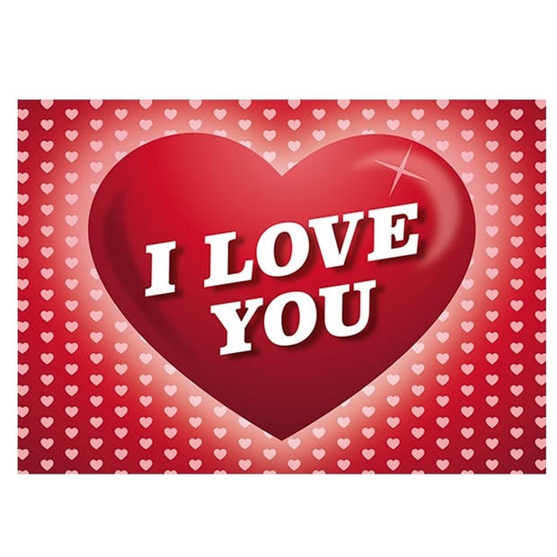 Licht bruine pluche knuffelbeer 30 cm incl. Valentijnskaart I Love You - Knuffelberen