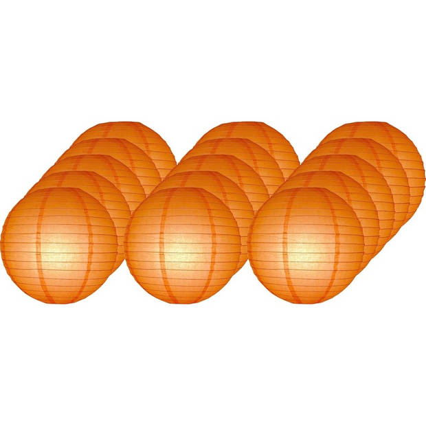 15x Oranje bol lampionnen 25 cm - Feestlampionnen