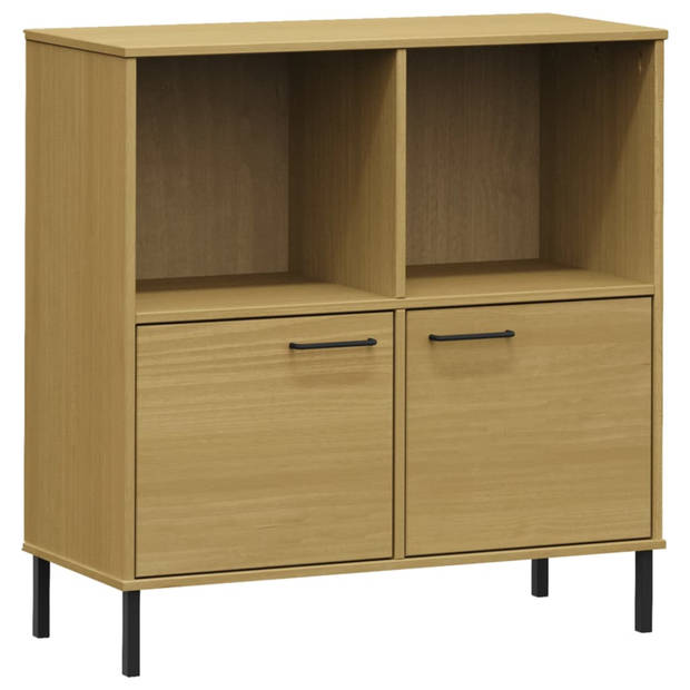 vidaXL Boekenkast met metalen poten OSLO 90x35x90,5 cm hout bruin