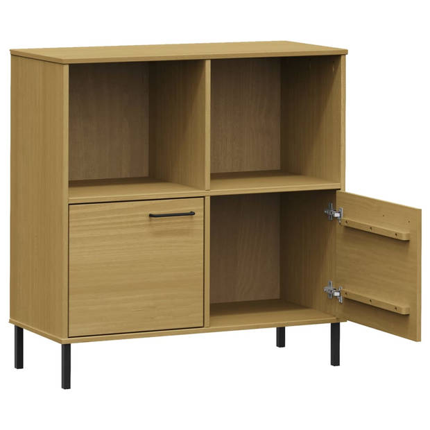 vidaXL Boekenkast met metalen poten OSLO 90x35x90,5 cm hout bruin