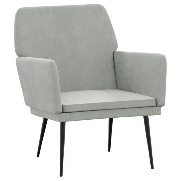 vidaXL Fauteuil 62x79x79 cm fluweel lichtgrijs