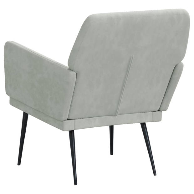 vidaXL Fauteuil 62x79x79 cm fluweel lichtgrijs