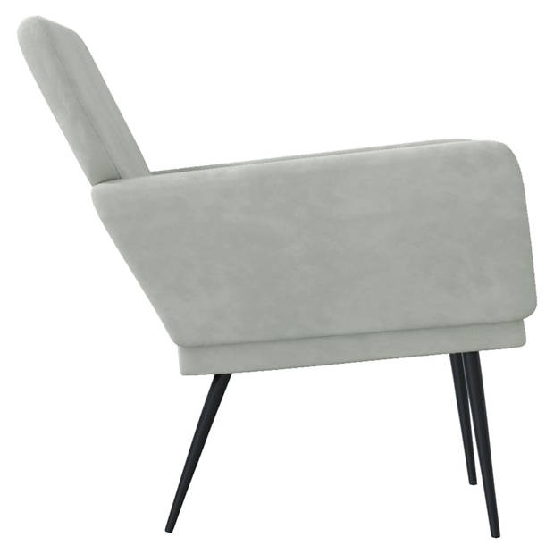 vidaXL Fauteuil 62x79x79 cm fluweel lichtgrijs