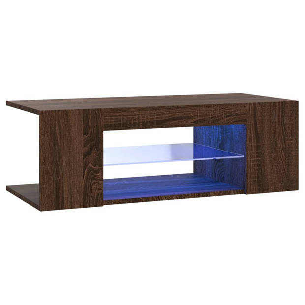 vidaXL Tv-meubel met LED-verlichting 90x39x30 cm bruin eikenkleur