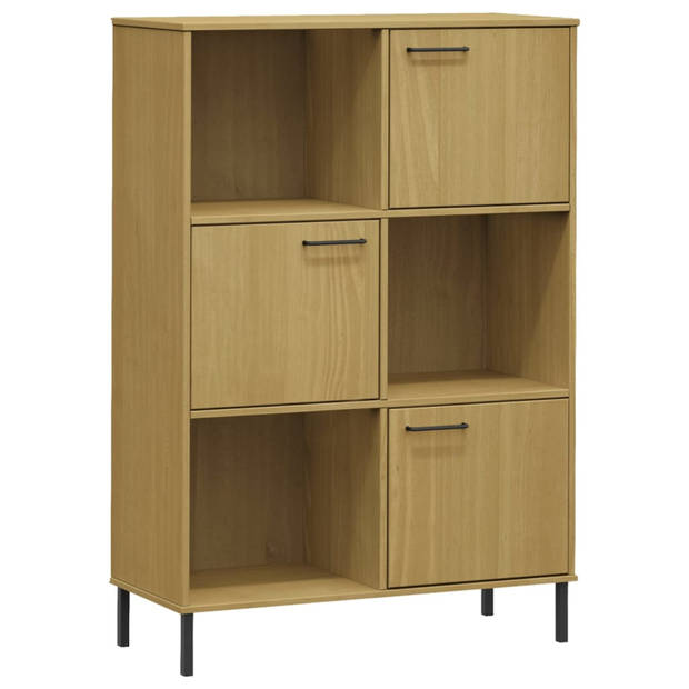 vidaXL Boekenkast met metalen poten OSLO 90x35x128,5 cm hout bruin