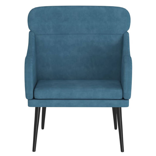 vidaXL Fauteuil 63x76x80 cm fluweel blauw