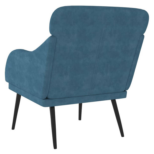 vidaXL Fauteuil 63x76x80 cm fluweel blauw